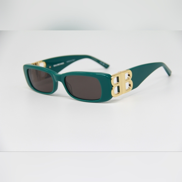 NEW BALENCIAGA BB0096S 006 GREEN SQUARE SUNGLASSES BALENCIAGA - Picture 3 of 15